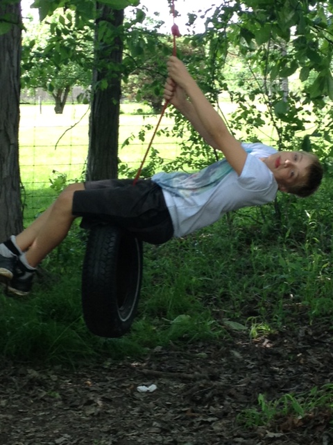 Josiah on Tire Swing